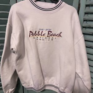 VINTAGE WHITE PEBBLE BEACH CREWNECK